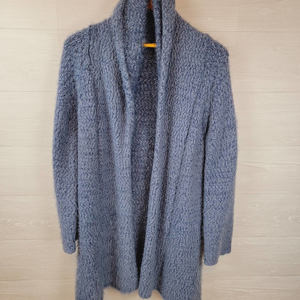 Soft Surroundings Newfoundland Eyelash Open Cardigan Blue S